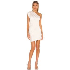 ELLIATT‎ Mercury Mini Dress Pearl One Shoulder Assymetrical Cream Formal Short